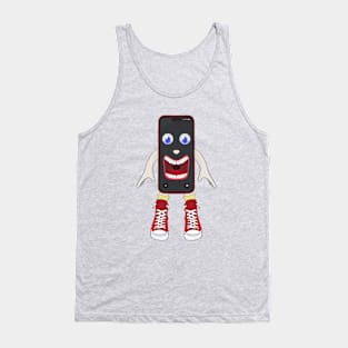 Smartphone with huge mouth wearing sneakers Tank Top